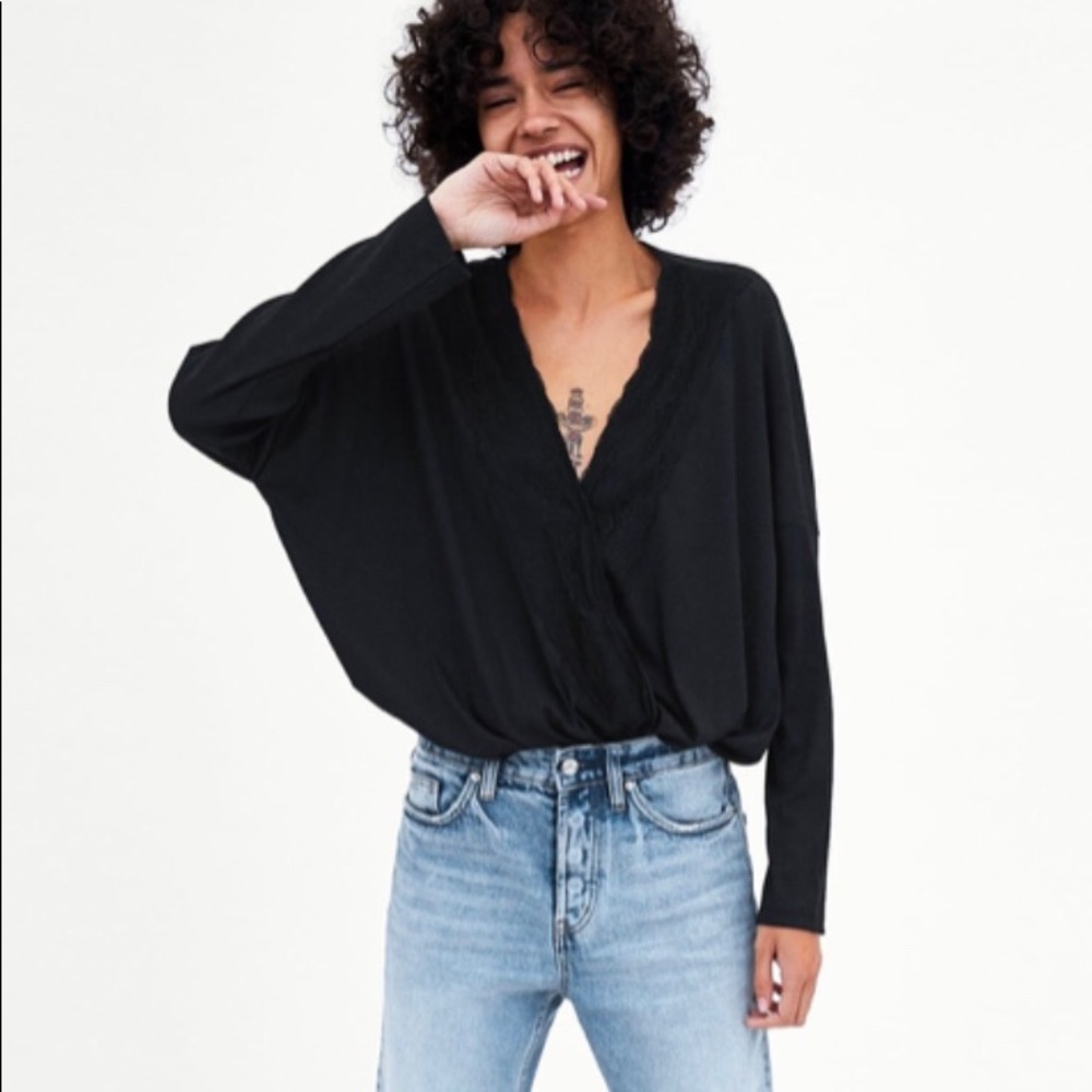 Zara Lace Trim Bodysuit